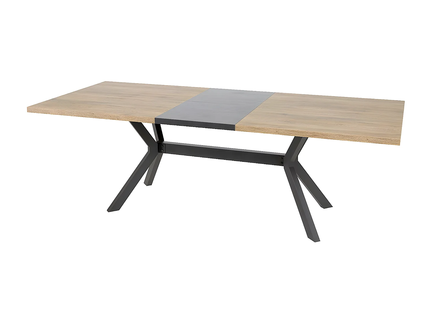 THIBAULT - Table Repas Allongeable 180-230 cm Effet Bois et Béton