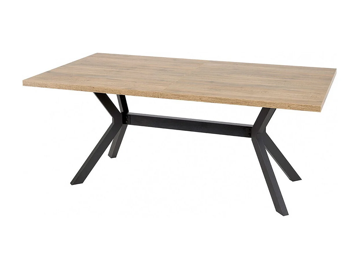 THIBAULT - Table Repas Allongeable 180-230 cm Effet Bois et Béton
