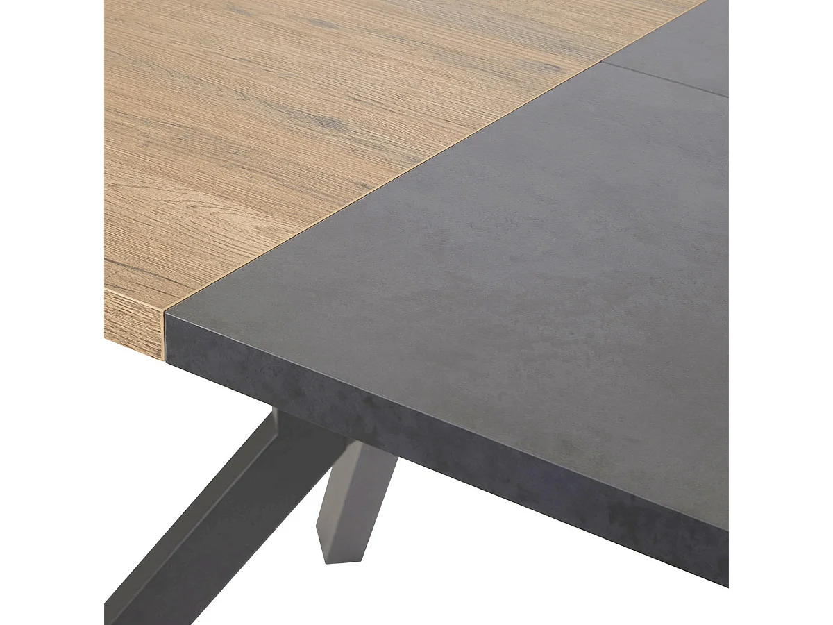 THIBAULT - Table Repas Allongeable 180-230 cm Effet Bois et Béton