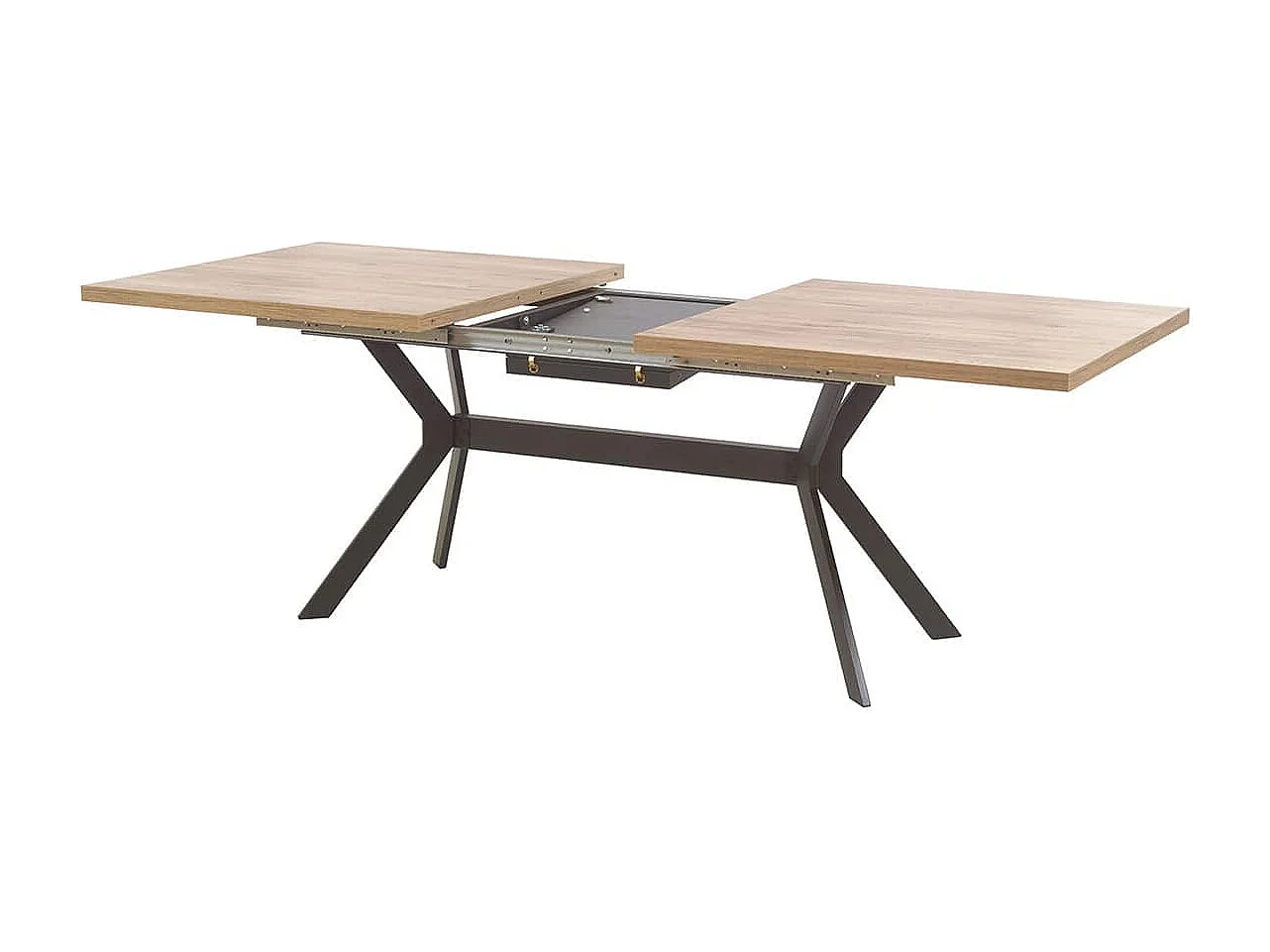 THIBAULT - Table Repas Allongeable 180-230 cm Effet Bois et Béton