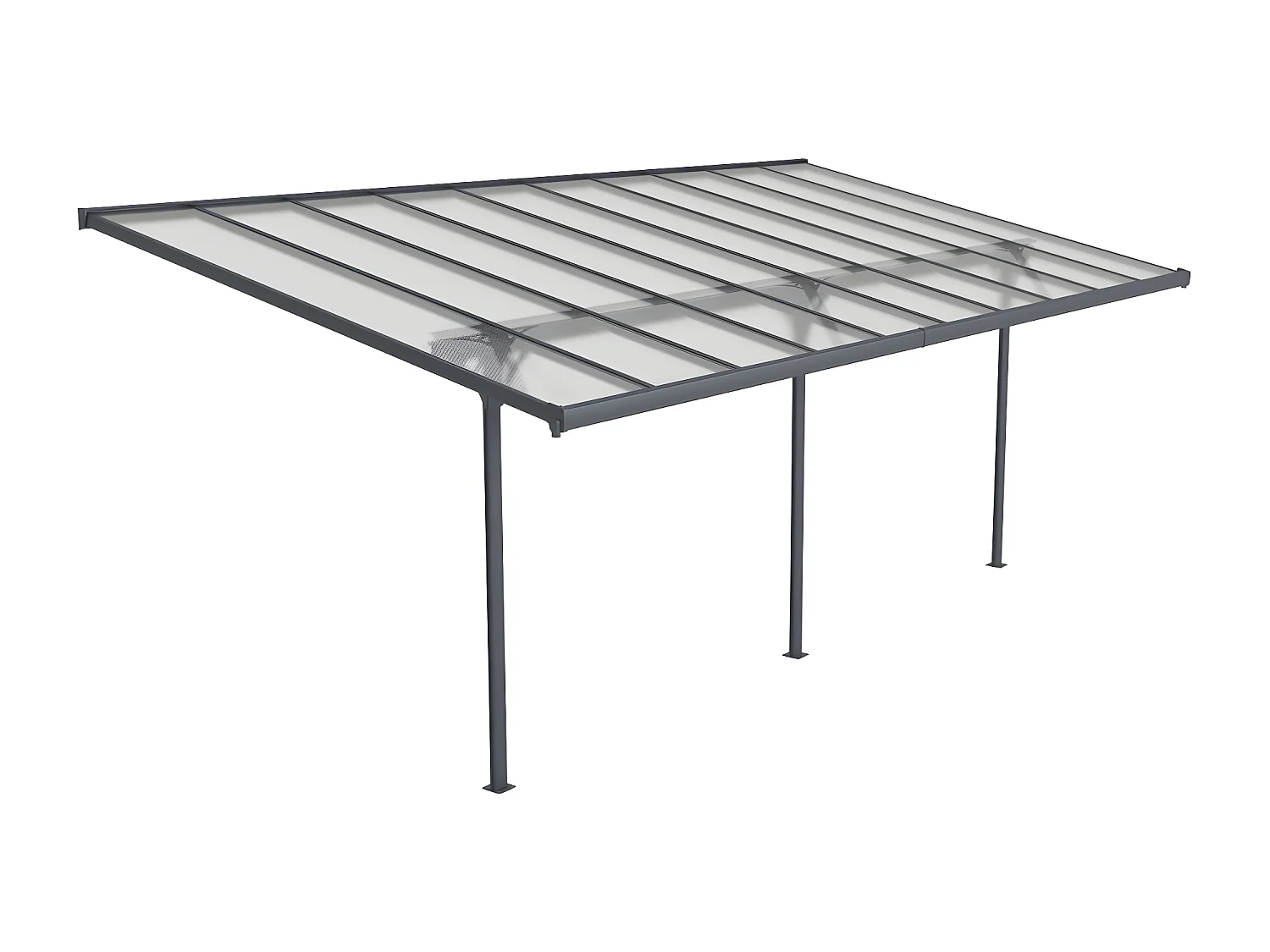 Carport Terrassendach anlehnend - Aluminium - 18,8 m² - Anthrazit - ALVARO II