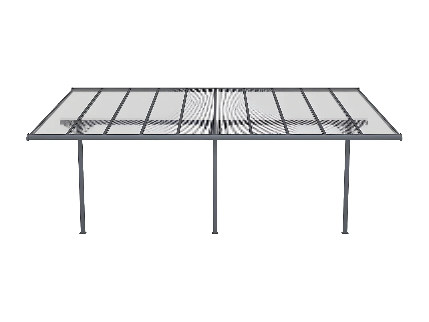 Carport Terrassendach anlehnend - Aluminium - 18,8 m² - Anthrazit - ALVARO II