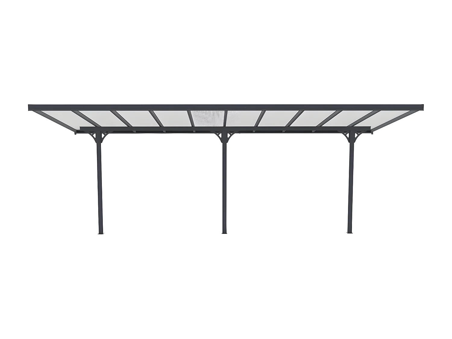 Carport Terrassendach anlehnend - Aluminium - 18,8 m² - Anthrazit - ALVARO II