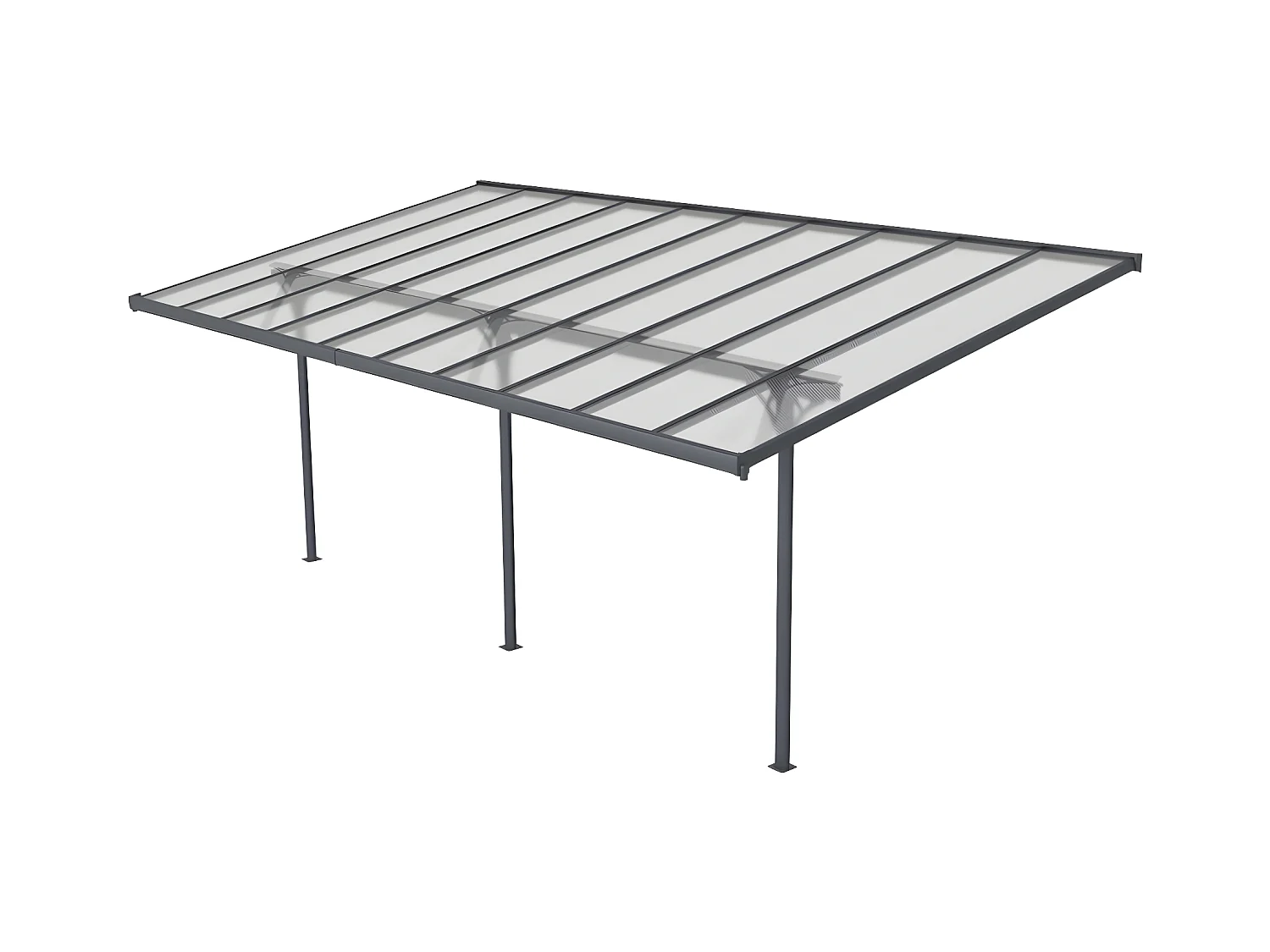 Carport Terrassendach anlehnend - Aluminium - 18,8 m² - Anthrazit - ALVARO II