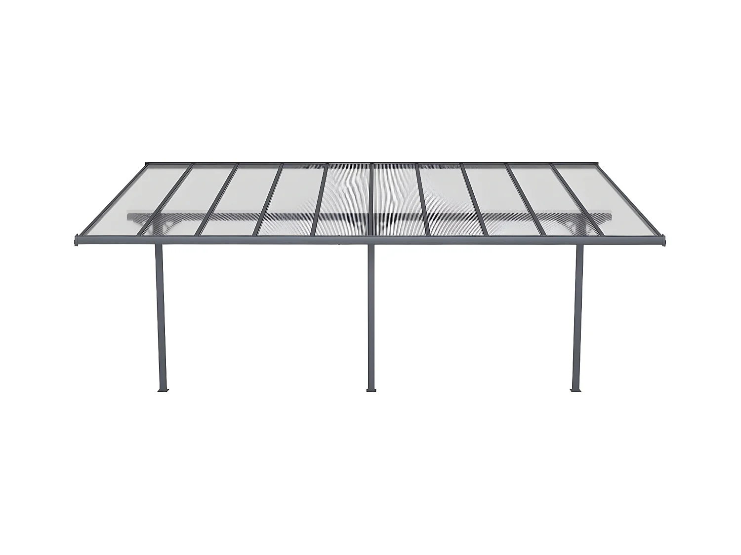 Carport Terrassendach anlehnend - Aluminium - 18,8 m² - Anthrazit - ALVARO II