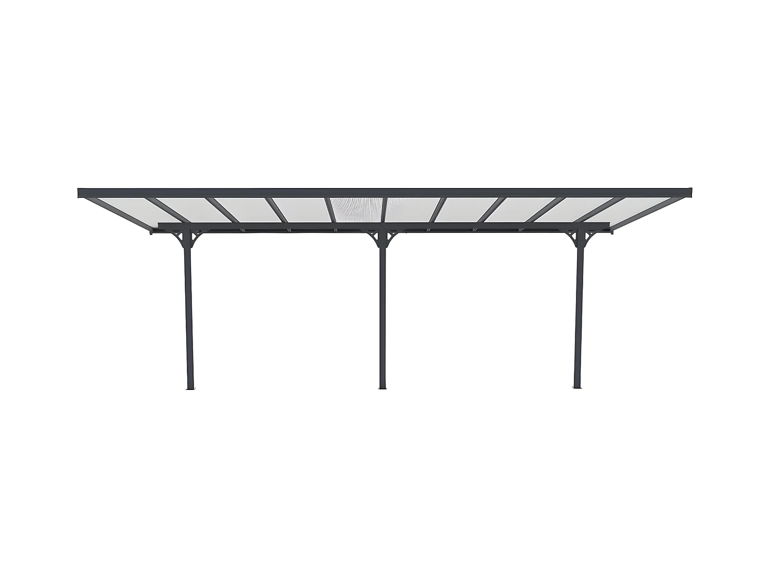 Carport Terrassendach anlehnend - Aluminium - 18,8 m² - Anthrazit - ALVARO II