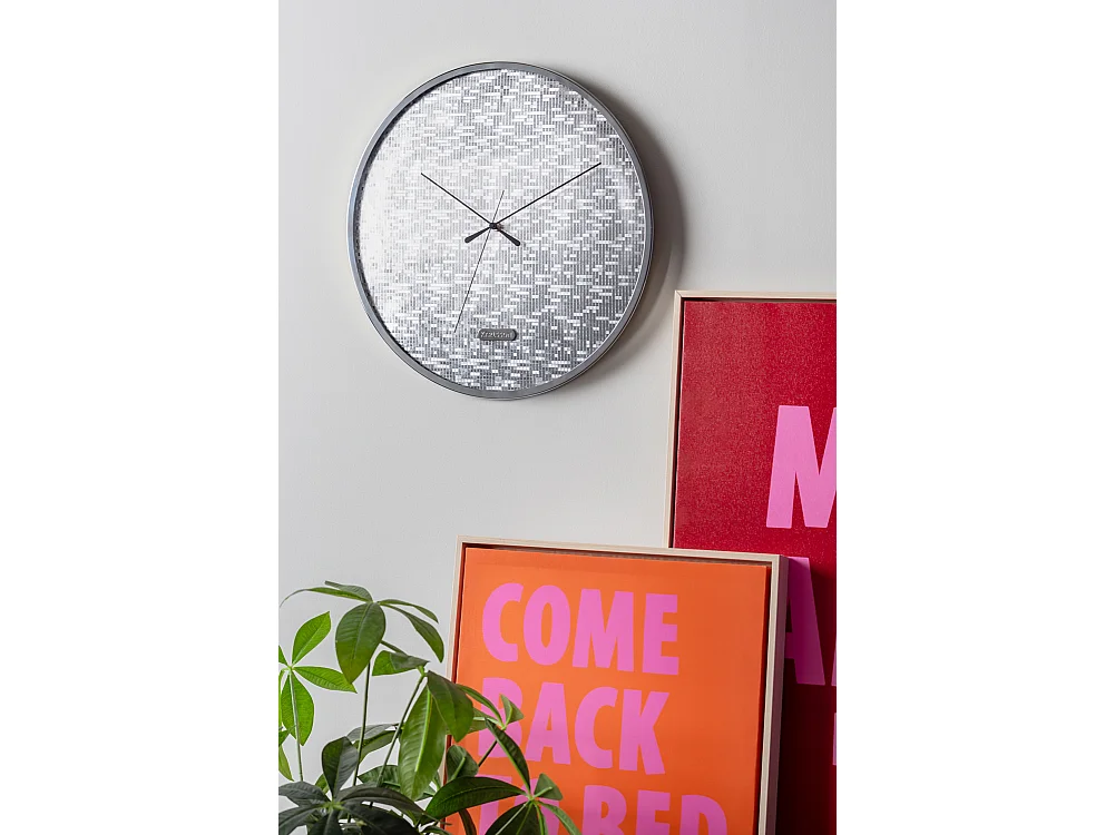 Wandklok Disco - Zilver- Ø40cm
