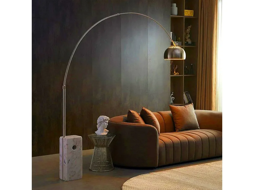Stehlampe mit Marmorsockel - Wohnzimmerlampe - Bow