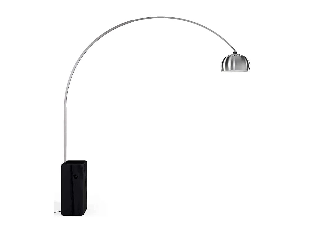 Lampadaire avec Base en Marbre - Lampe de Salon - Bow Noir
