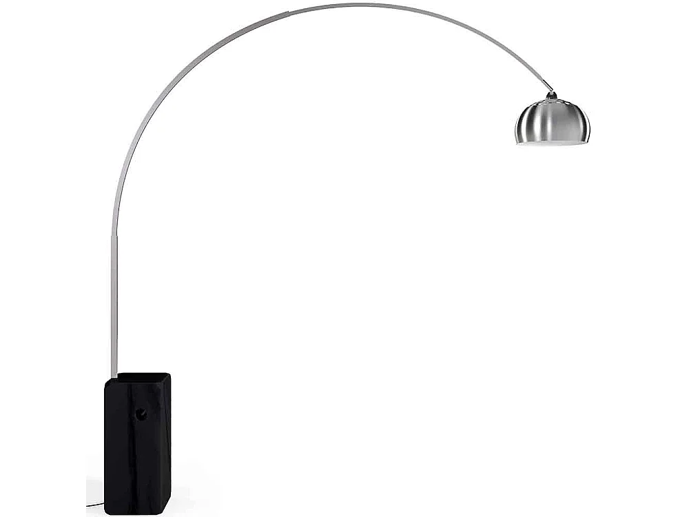 Lampadaire avec Base en Marbre - Lampe de Salon - Bow Noir