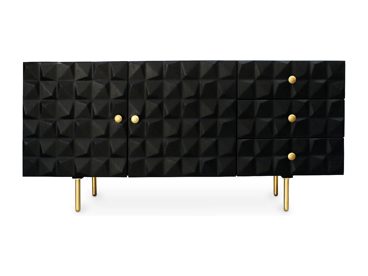 Aparador Negro de diseño Vintage en Madera y Metal - Huisu Negro