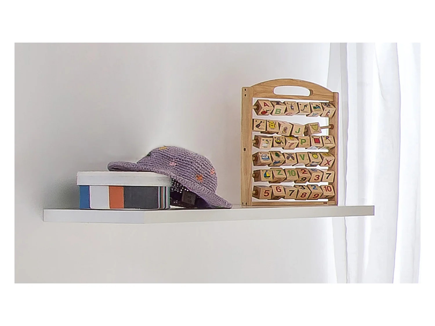 Etagère murale coloris Blanc - longueur 78 x hauteur 3 x profondeur 25 cm