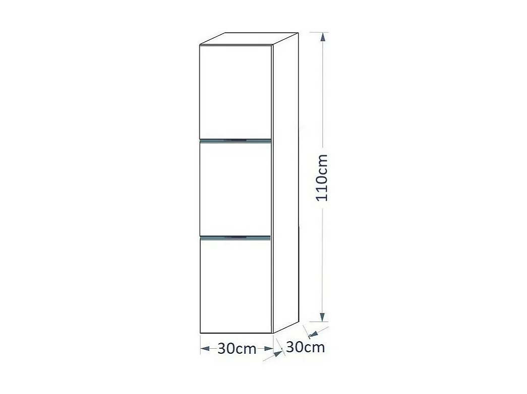 Colonne de salle de bain suspendu, collection RAVEN, coloris noir mat et noir brillant, idéal pour une salle de bain design