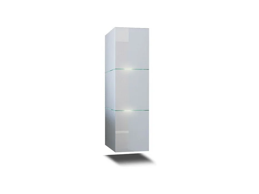 Colonne de salle de bain suspendu, collection OWL, coloris blanc mat et blanc brillant, idéal pour une salle de bain design