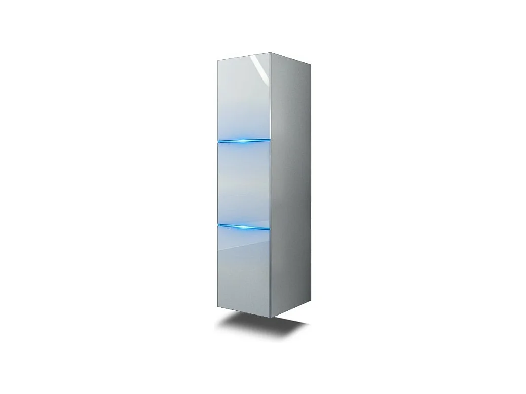 Colonne de salle de bain suspendu, collection RAVEN, coloris blanc mat et blanc brillant, idéal pour une salle de bain design