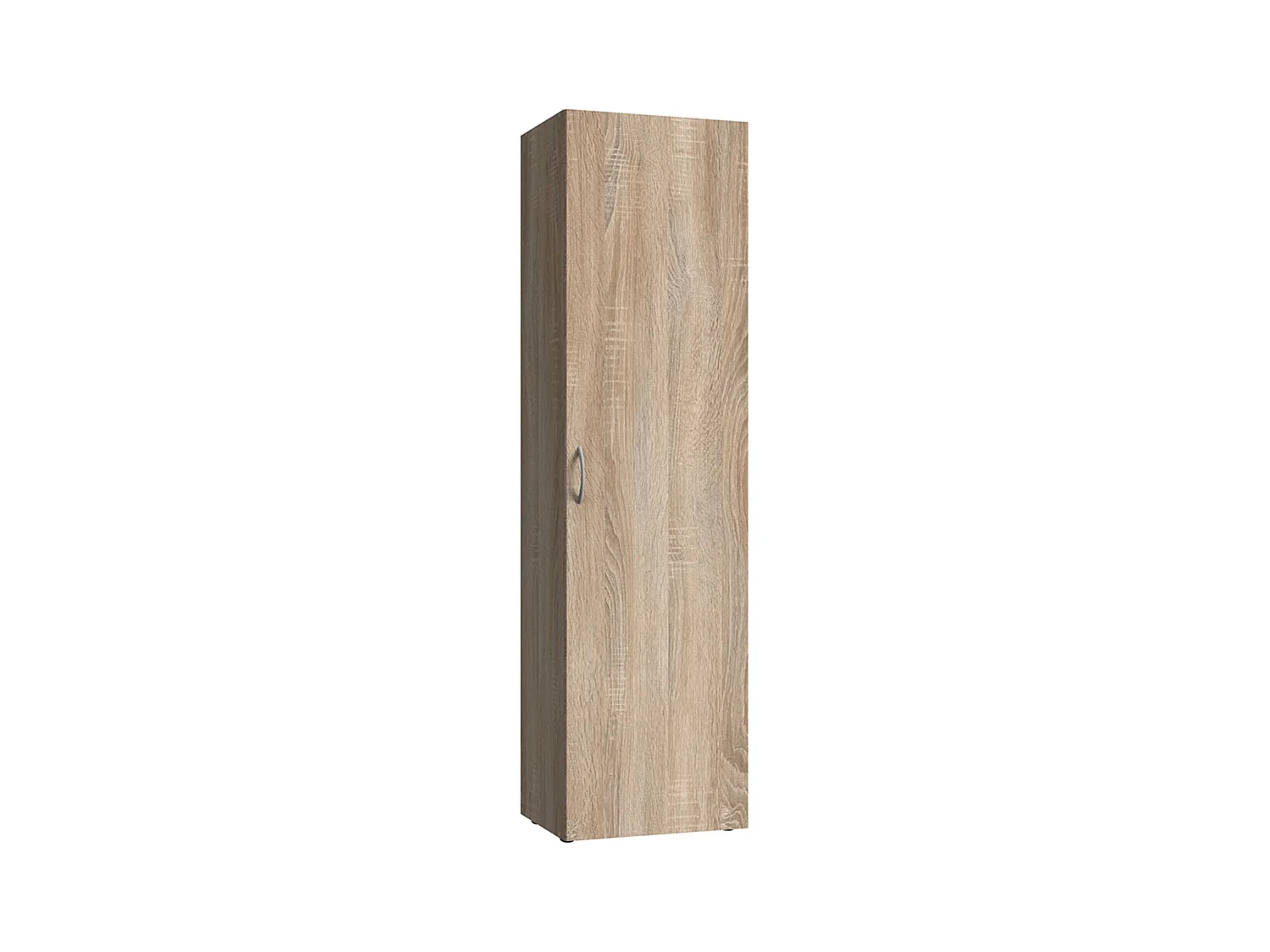 Armoire, meuble de rangement avec 6 tablettes coloris Imitation chêne - L. 45 x H. 185 x P. 40 cm