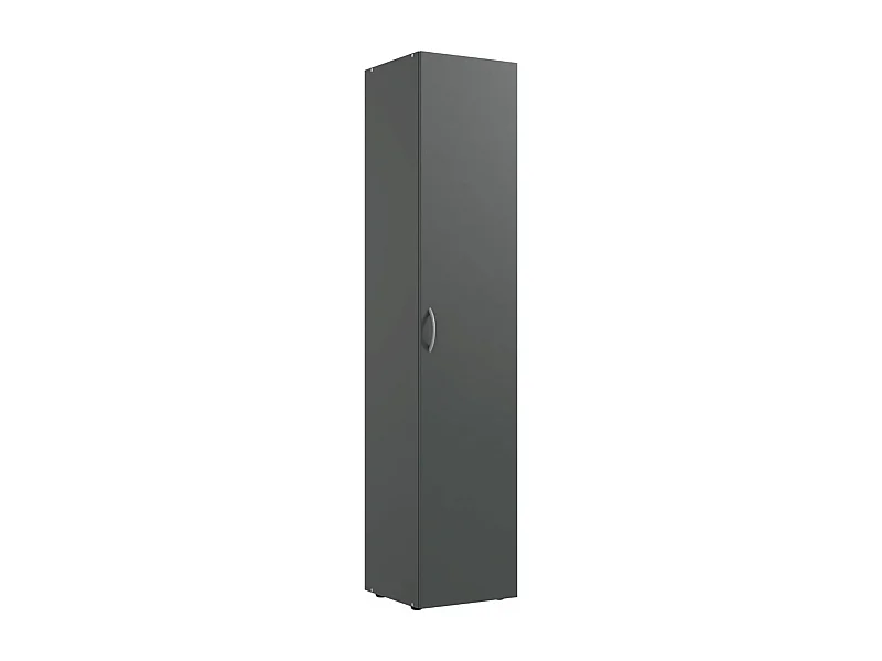 Armoire de rangement en bois mélamine coloris graphite - L. 30 x H. 185 x P. 54 cm