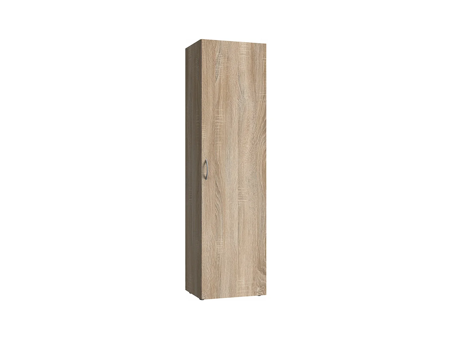 Armoire, meuble de rangement avec 6 tablettes coloris Imitation chêne - L. 50 x H. 185 x P. 40 cm