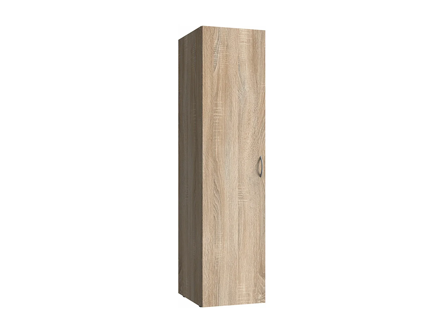 Armoire de rangement en bois mélamine coloris imitation chêne - L. 45 x H. 185 x P. 54 cm