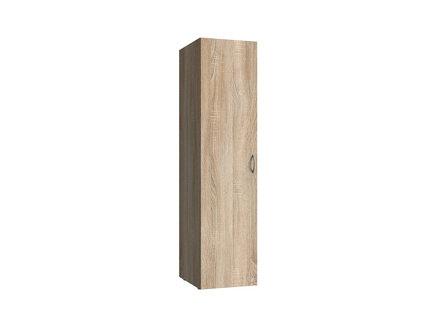 Armoire de rangement en bois mélamine coloris imitation chêne - L. 45 x H. 185 x P. 54 cm