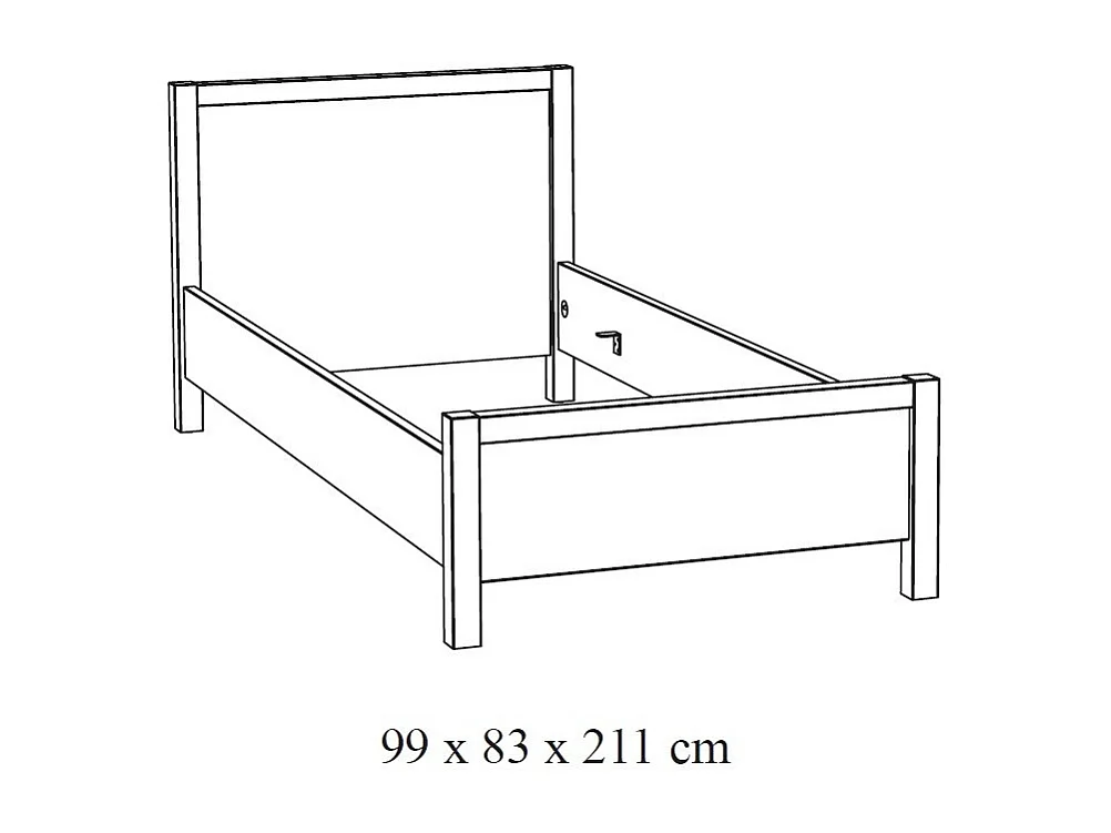 Stevige kinderkamer MATHEO, bed 90x200, kledingkast, bureau, boekenkast en nachtkastje
