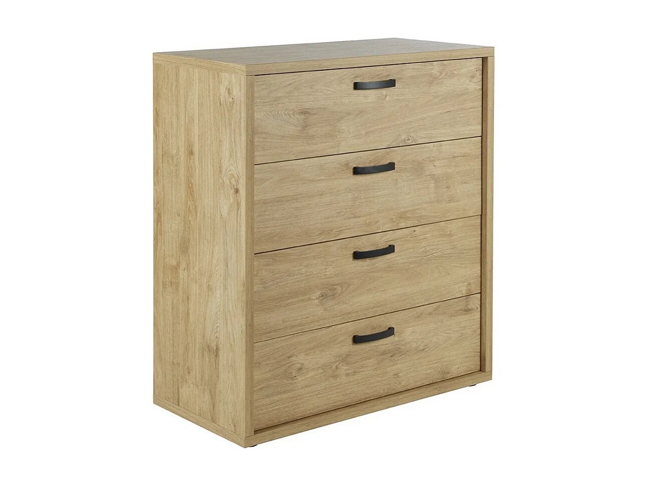 Slaapkamercollectie MORGANE: kledingkast 200 cm, bed met opzetstuk 140x200, dressoir, nachtkastjes, goudkleurige en zwarte eik.