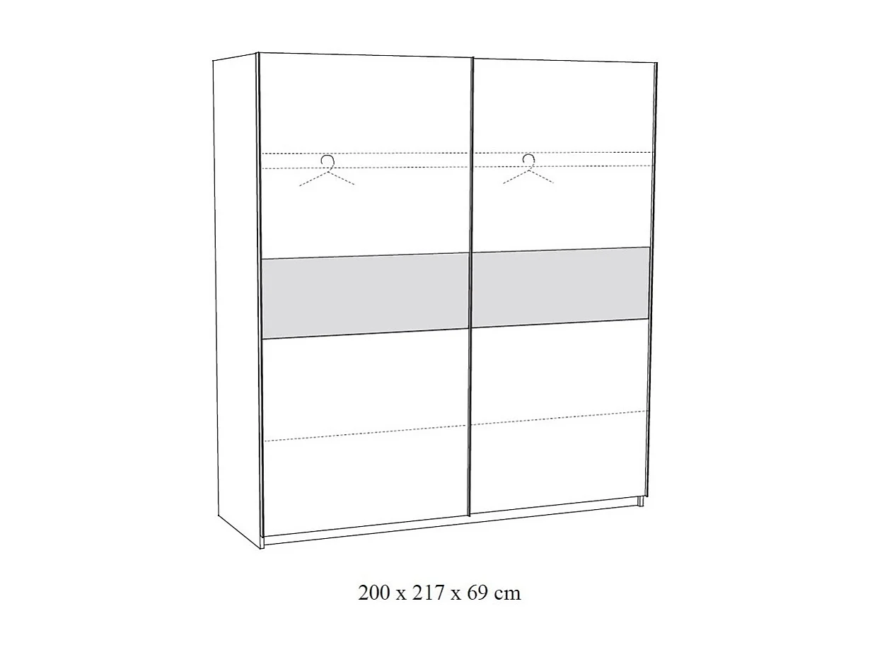 Slaapkamercollectie MORGANE: kledingkast 200 cm, bed met opzetstuk 140x200, dressoir, nachtkastjes, goudkleurige en zwarte eik.