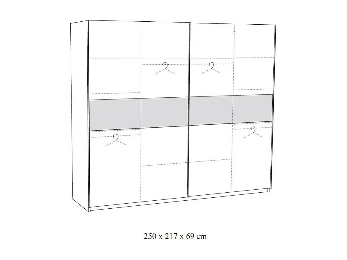 Slaapkamercollectie MORGANE: kledingkast 250 cm, bed met applicatie 160x200, dressoir, nachtkastjes, gouden en zwarte eik