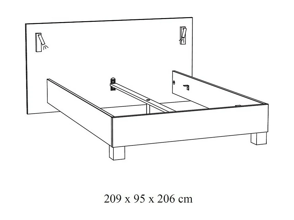 Slaapkamercollectie MORGANE: kledingkast 250 cm, bed met applicatie 160x200, dressoir, nachtkastjes, gouden en zwarte eik