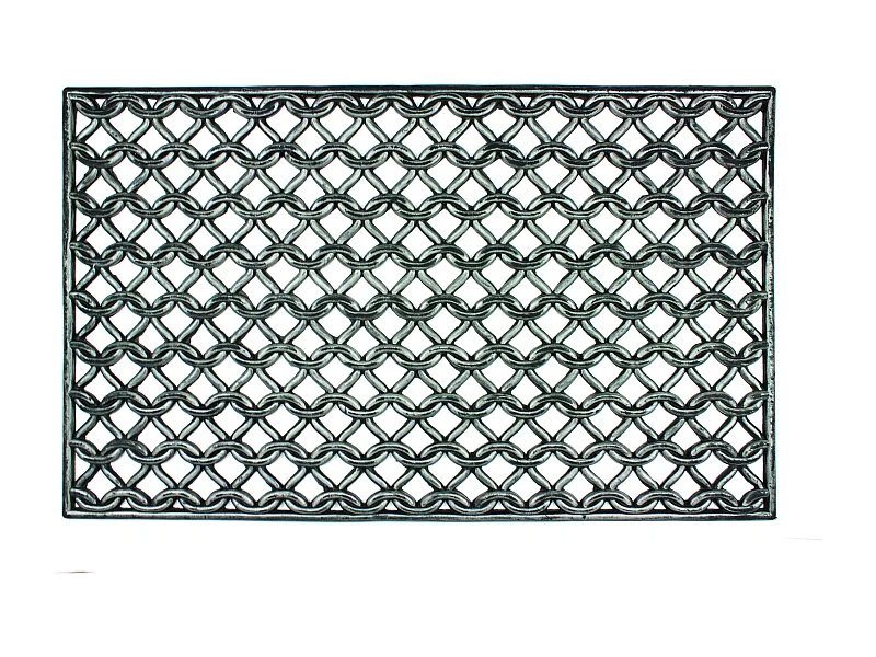 Tapis gratte-pieds "Grille maille" en caoutchouc - Largeur 45 x Longueur 75 cm