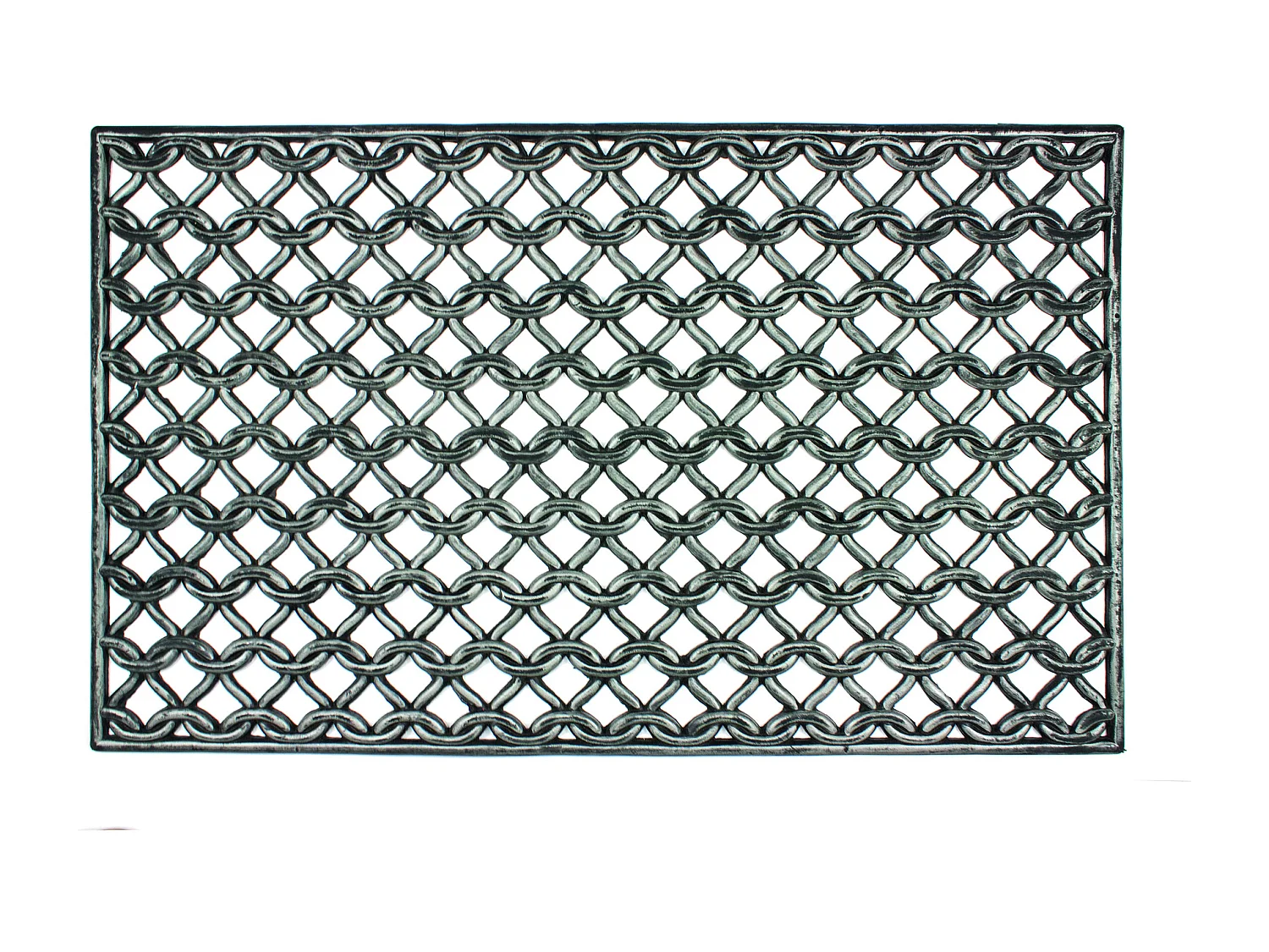 Tapis gratte-pieds "Grille maille" en caoutchouc - Largeur 45 x Longueur 75 cm