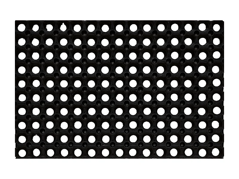 Tapis gratte-pieds "Caillebotis noir" en caoutchouc - Largeur 40 x Longueur 60 cm