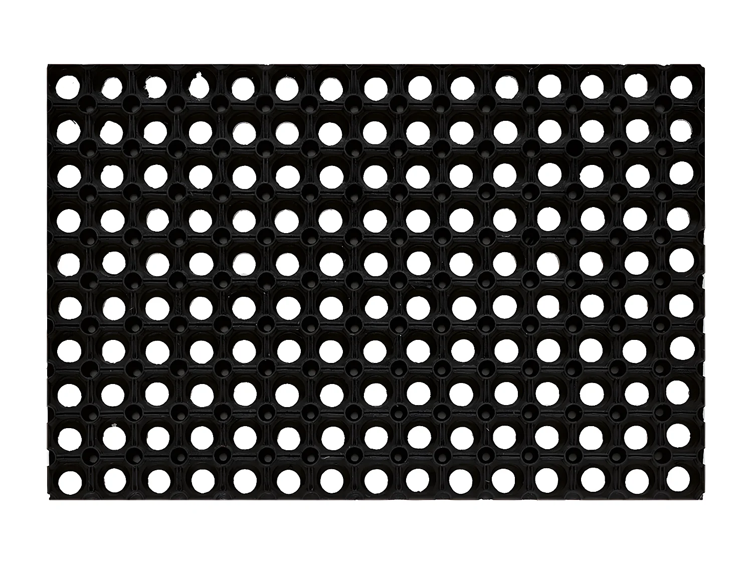 Tapis gratte-pieds "Caillebotis noir" en caoutchouc - Largeur 40 x Longueur 60 cm