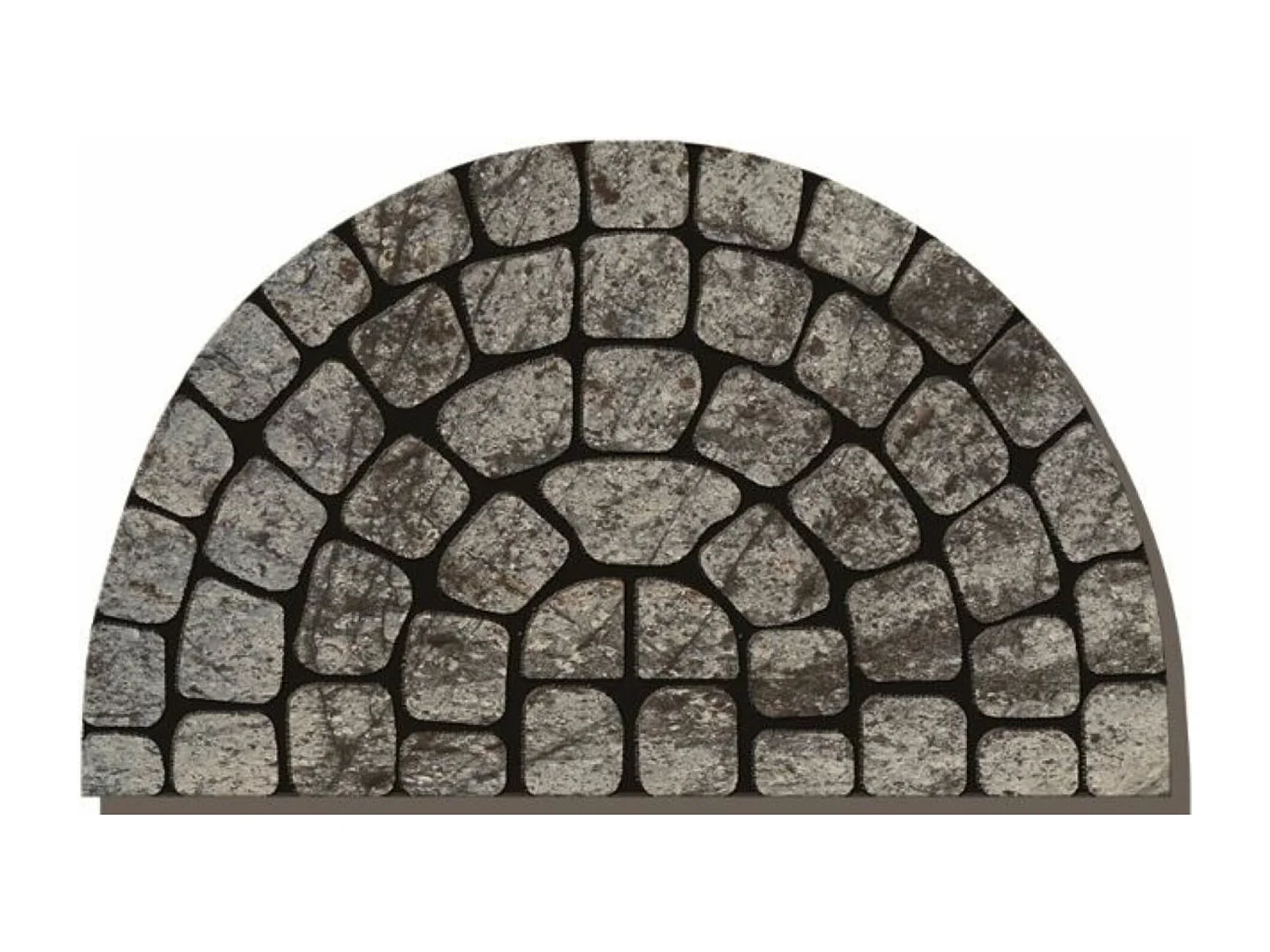 Tapis gratte-pieds " Demi Lune Pavé " en Caoutchouc flocké - Largeur 45 x Longueur 75 cm