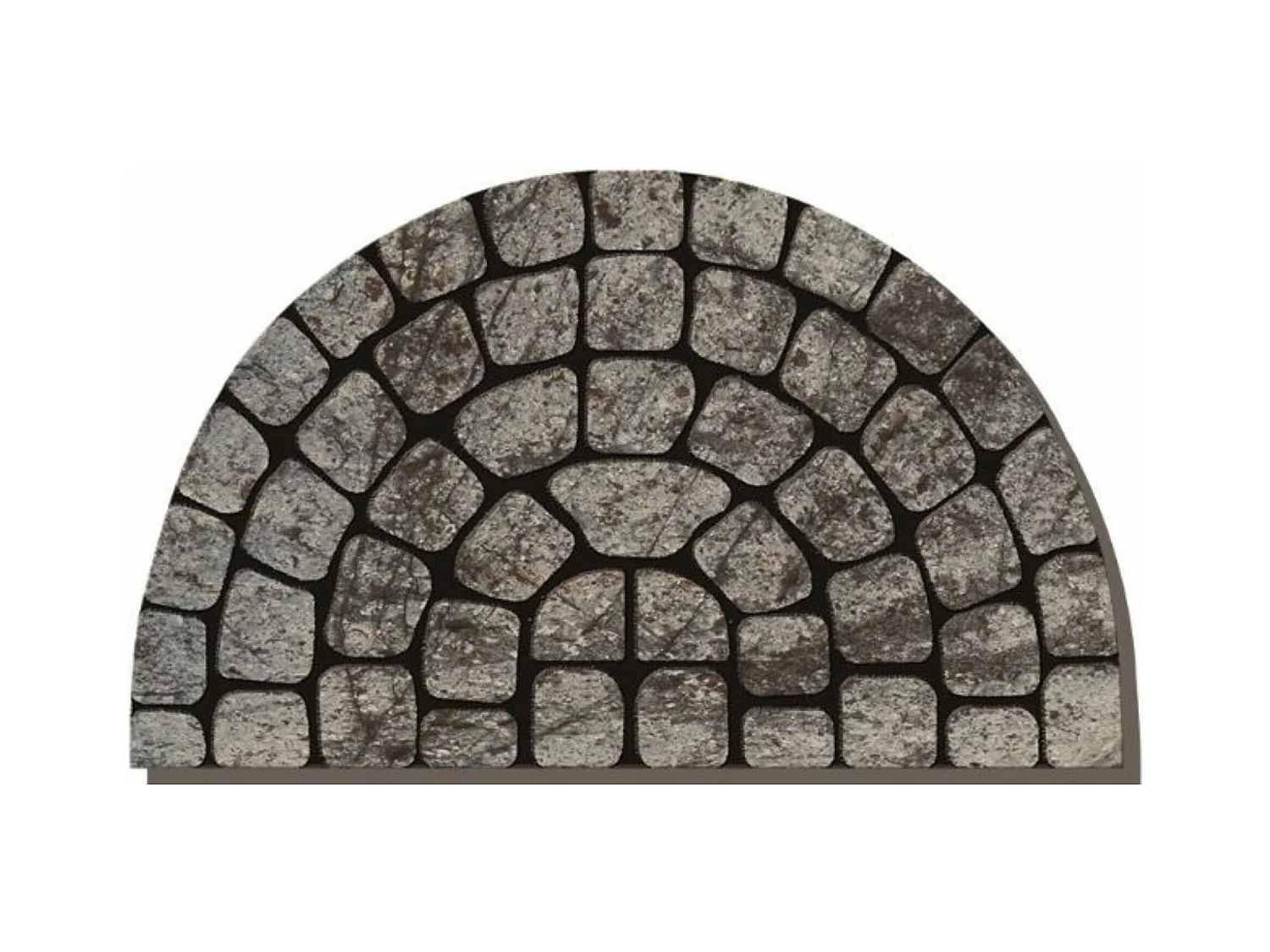 Tapis gratte-pieds " Demi Lune Pavé " en Caoutchouc flocké - Largeur 45 x Longueur 75 cm