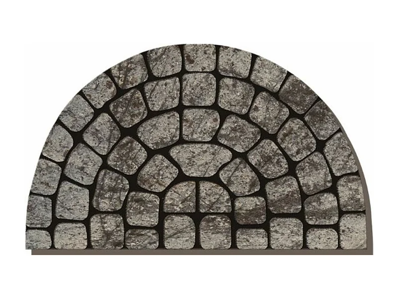 Tapis gratte-pieds " Demi Lune Pavé " en Caoutchouc flocké - Largeur 45 x Longueur 75 cm