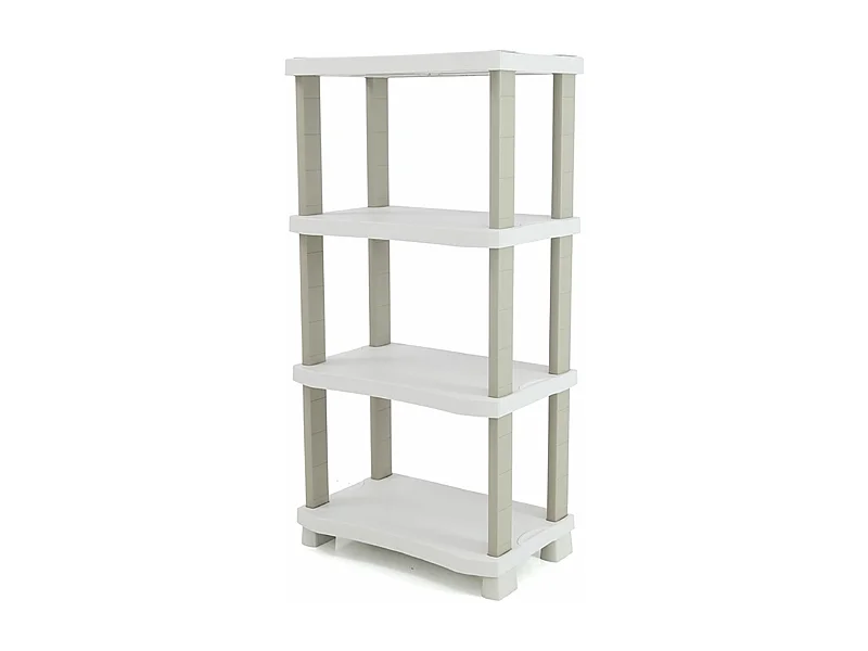 Etagère de rangement 4 niveaux intérieur/extérieur coloris beige - L. 70 x P. 45 x H. 141 cm