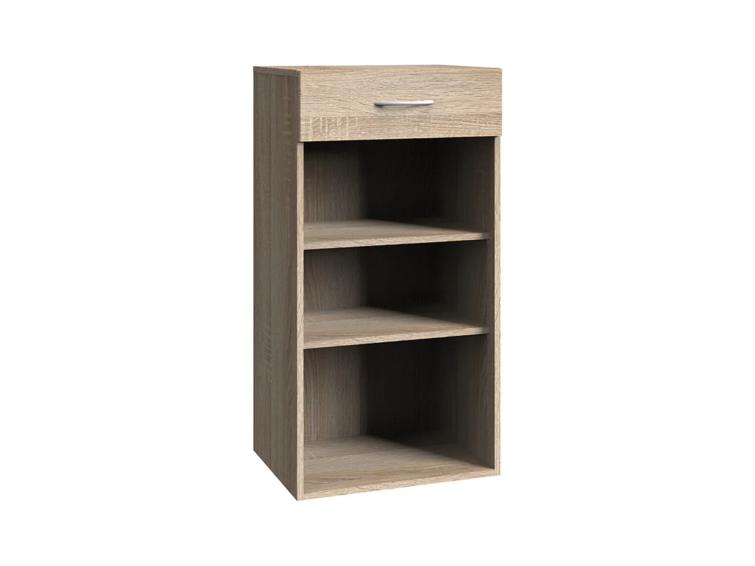 Etagère de rangement en mélamine coloris imitation chêne - L. 30 x H. 98 x P. 40 cm