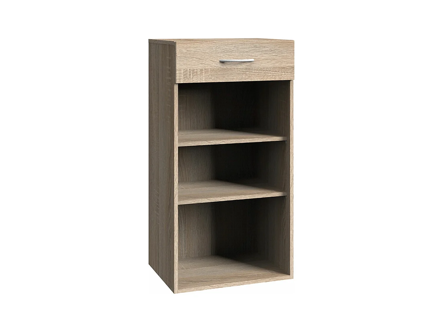 Etagère de rangement en mélamine coloris imitation chêne - L. 50 x H. 98 x P. 40 cm