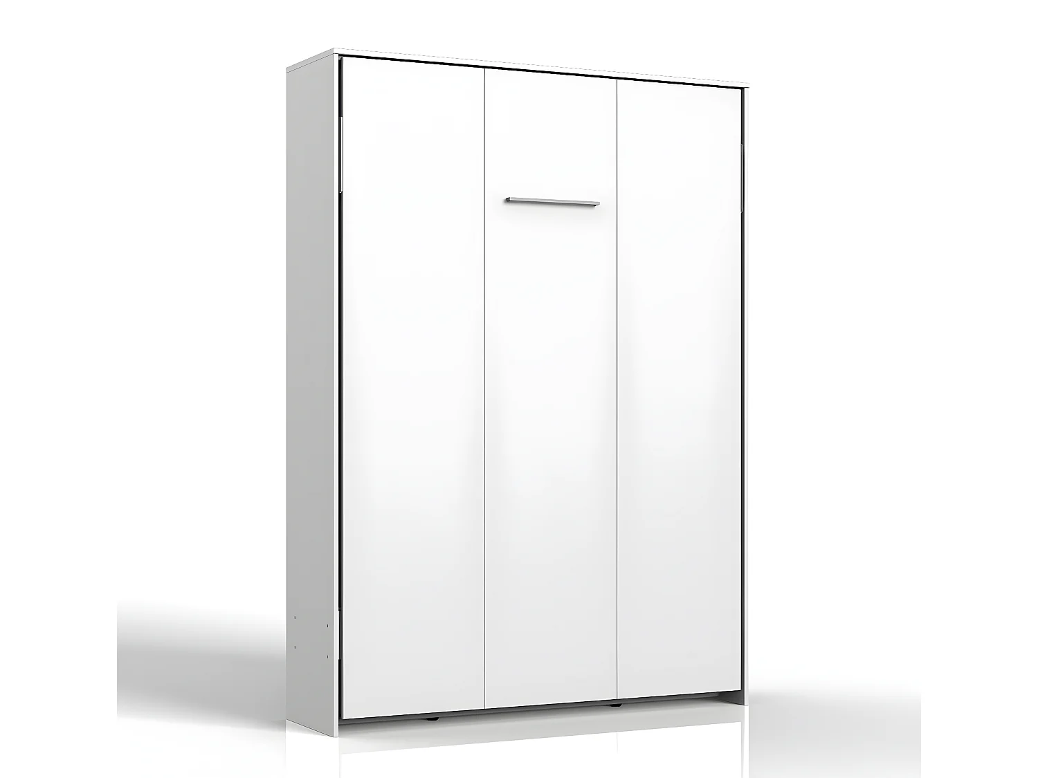 Lit escamotable vertical coloris blanc - Longueur 152 x Hauteur 213 x Profondeur 43-217 cm