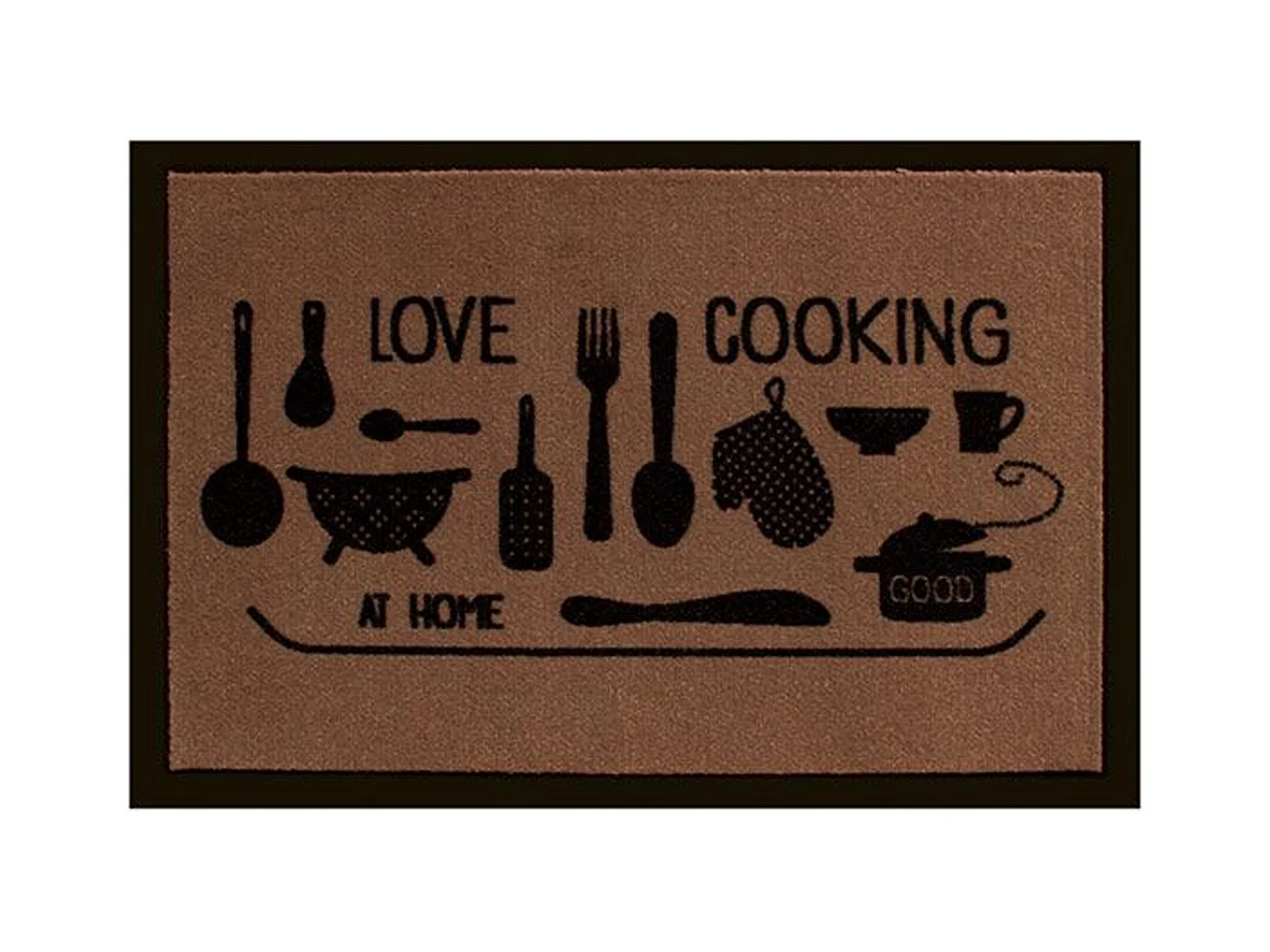 Tapis de cuisine 100% polyamide décor Love cooking - Dim : 50 x 75 cm