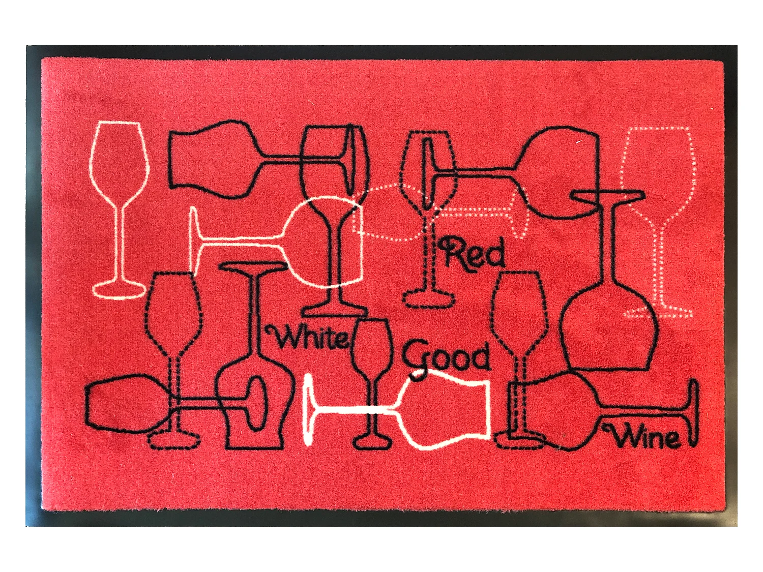 Tapis de cuisine " Grand Cru rouge " en polyamide - Largeur 50 x Longueur 75 cm