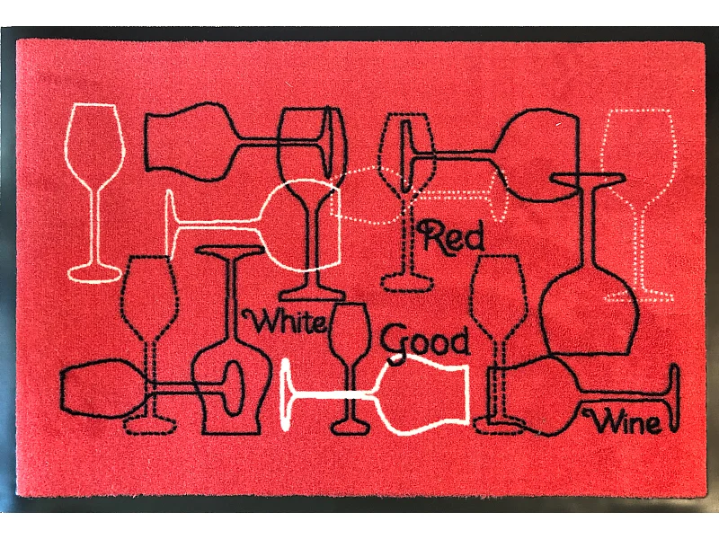 Tapis de cuisine " Grand Cru rouge " en polyamide - Largeur 50 x Longueur 75 cm