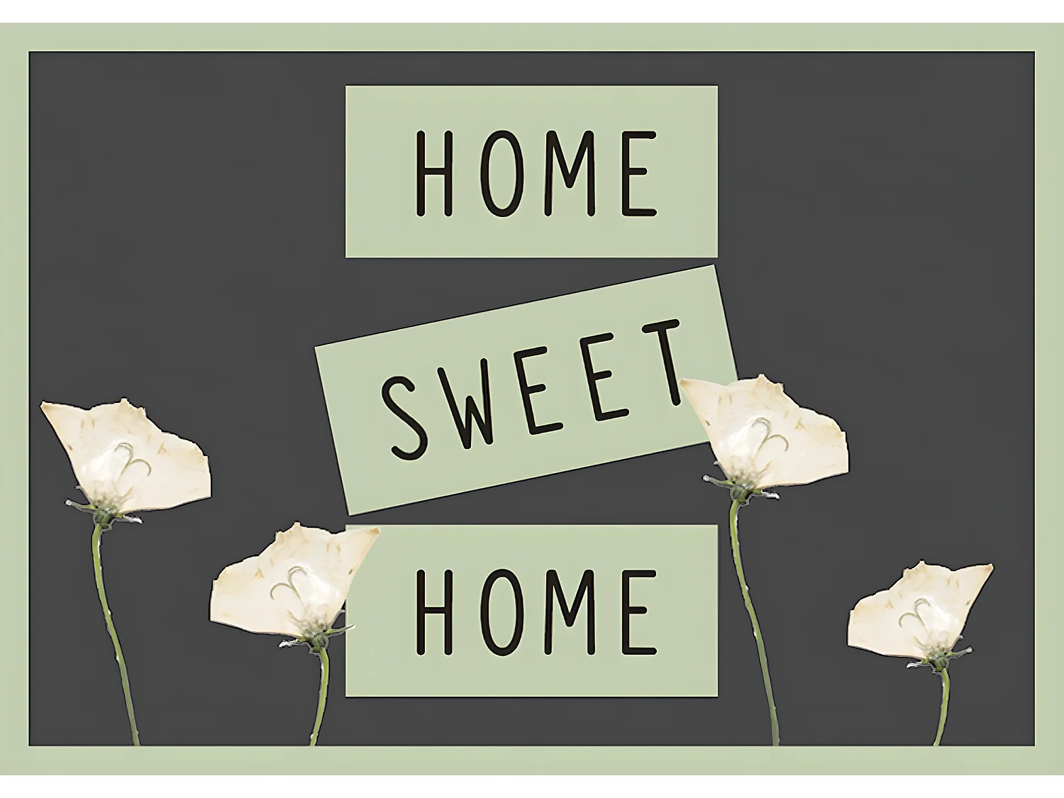 Tapis anti-poussière " Flores Sweet Home " en polyamide - Largeur 40 x Longueur 60 cm