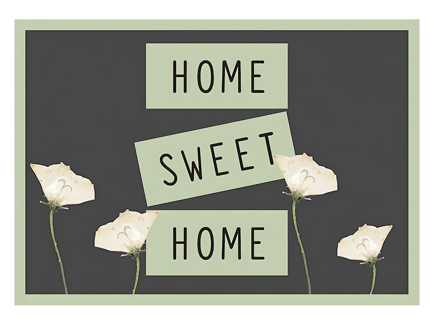 Tapis anti-poussière " Flores Sweet Home " en polyamide - Largeur 40 x Longueur 60 cm