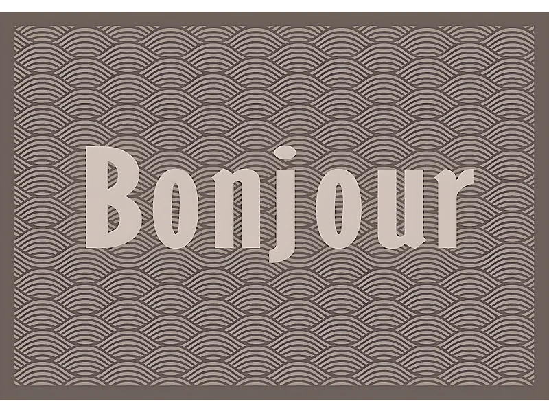 Tapis anti-poussière " Bonjour Fluctus " en polyamide - Largeur 40 x Longueur 60 cm