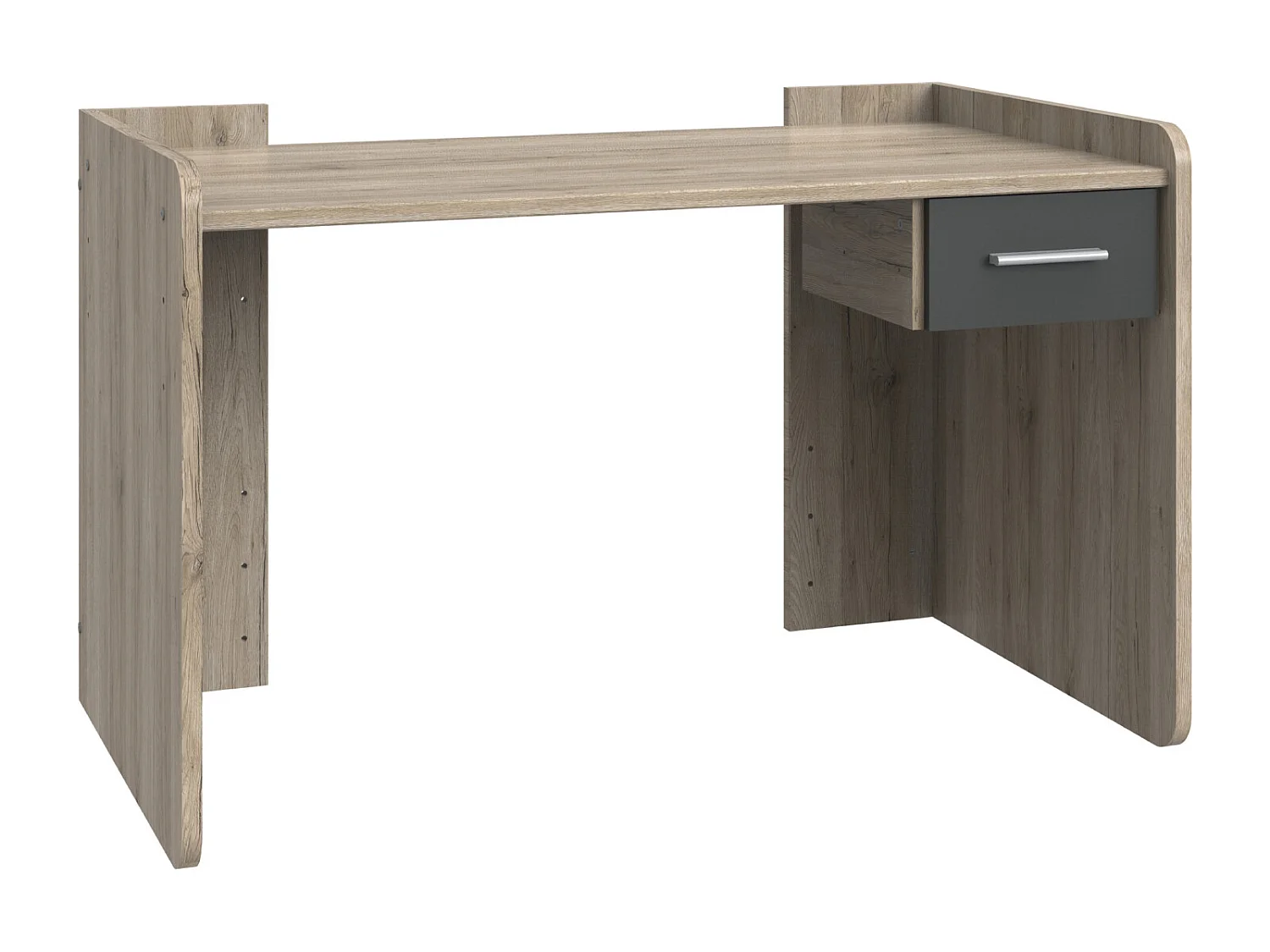 Bureau réglable en H. coloris Imitation chêne San Remo, rechampis graphite