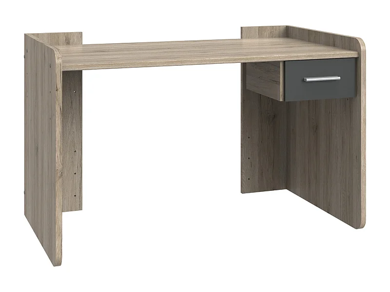 Bureau réglable en H. coloris Imitation chêne San Remo, rechampis graphite