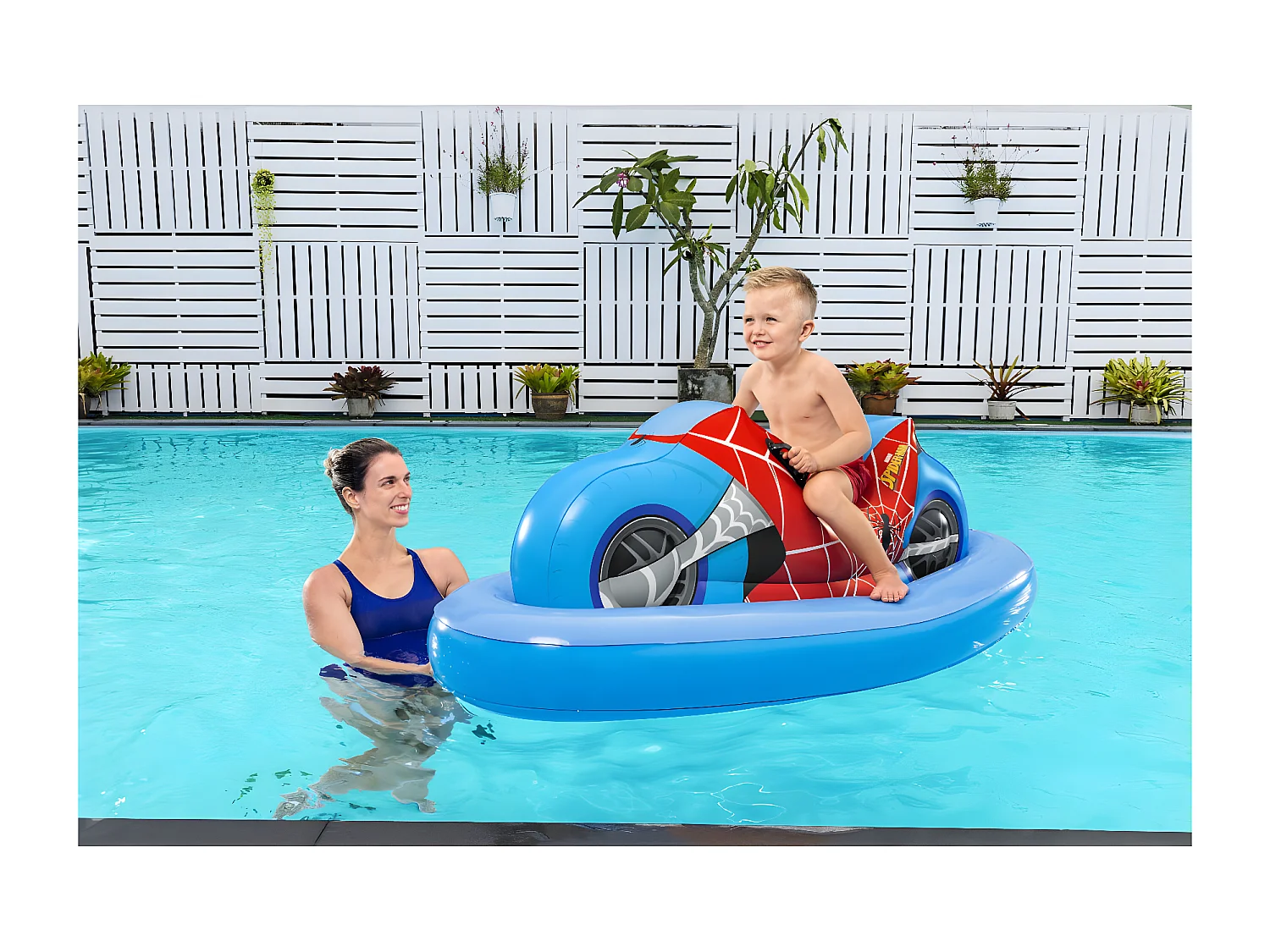 Bestway Bouée gonflable moto spider-man à chevaucher, 170 x 84 cm - 98794