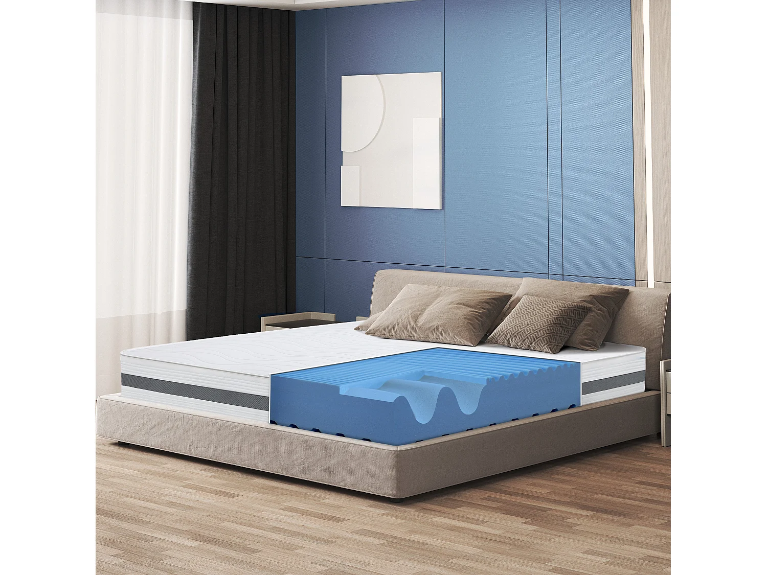 Matelas Double 145x200 à mémoire orthopédique | Hauteur 20 cm | Made in Italy